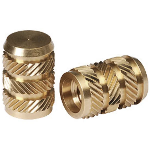Blind-end heat-set brass insert