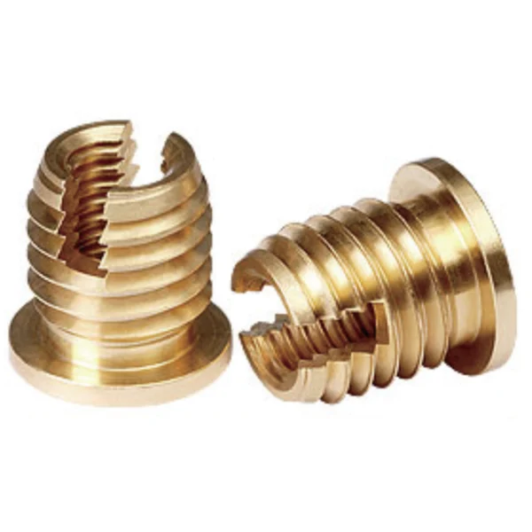 Flanged threaded expansion brass insert